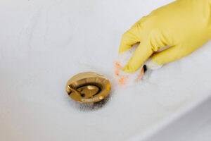 applyy homemade drain cleaners to clean a clogged drain