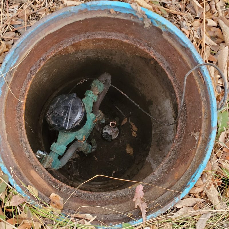 water meter pit with new service valve